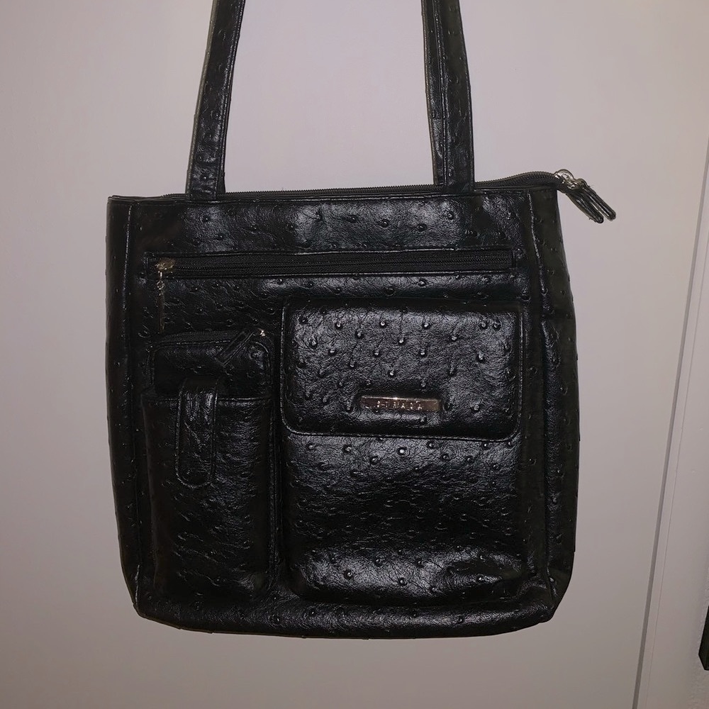 Strada Ostrich Vegan leather tote